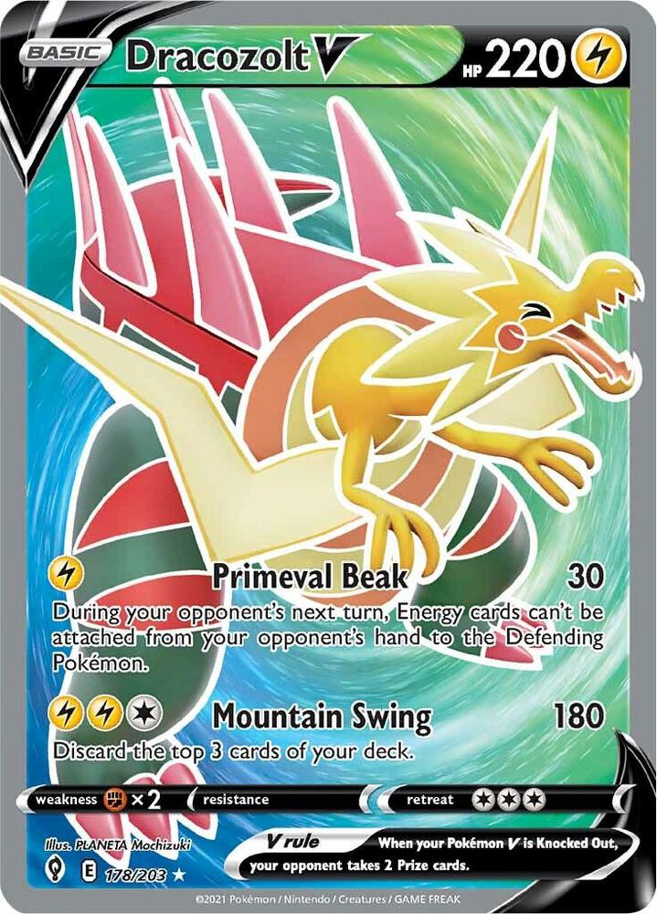 Pokemon TCG! Dracozolt V (Full Art) - SWSH07: Evolving Skies (SWSH07)