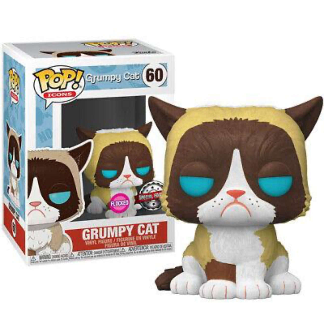 Funko Pop! Grumpy Cat 60 Flocked Special Edition + Free Protector