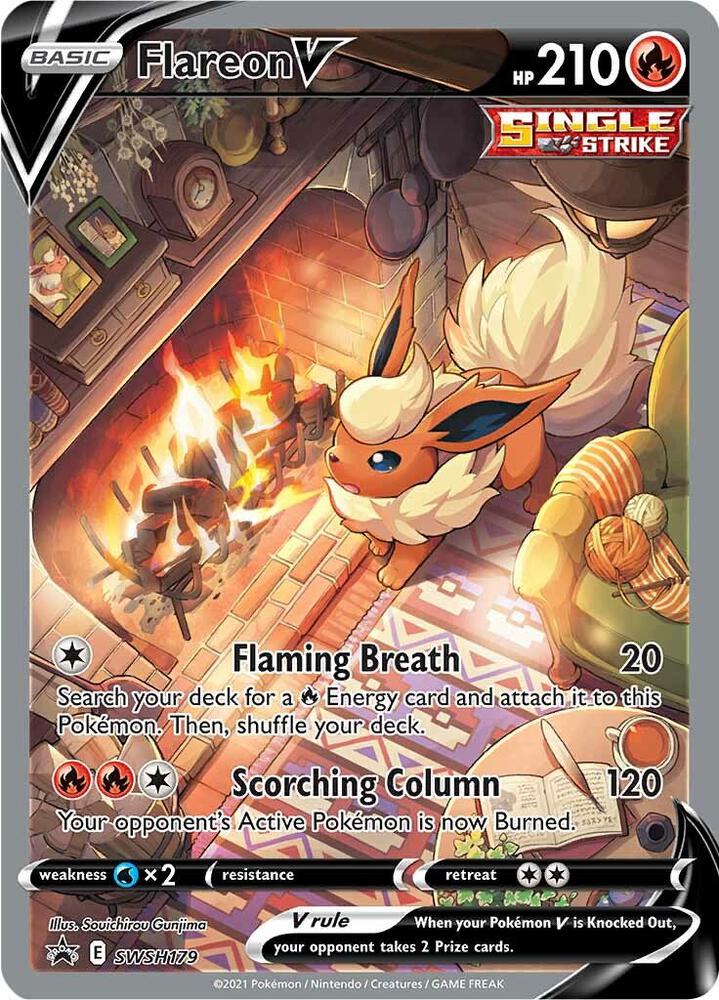 Pokemon TCG! Flareon V - SWSH179 - SWSH: Sword & Shield Promo Cards (SWSD)