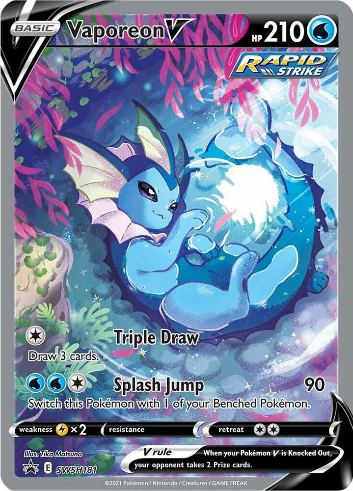 Pokemon TCG! Vaporeon V - SWSH181 - SWSH: Sword & Shield Promo Cards (SWSD)