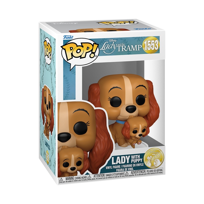 Funko Pop! Disney Lady and the Tramp : Lady with Puppy 1553 Figure + Pop Protector
