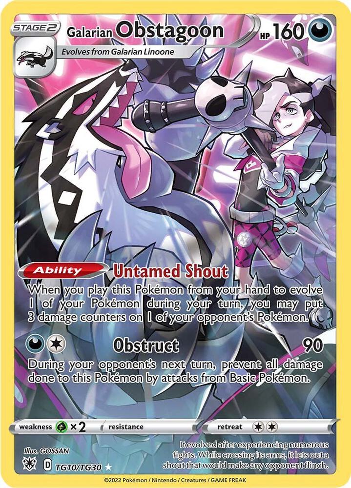 Pokemon TCG! Galarian Obstagoon - SWSH10: Astral Radiance Trainer Gallery (SWSH10:TG)