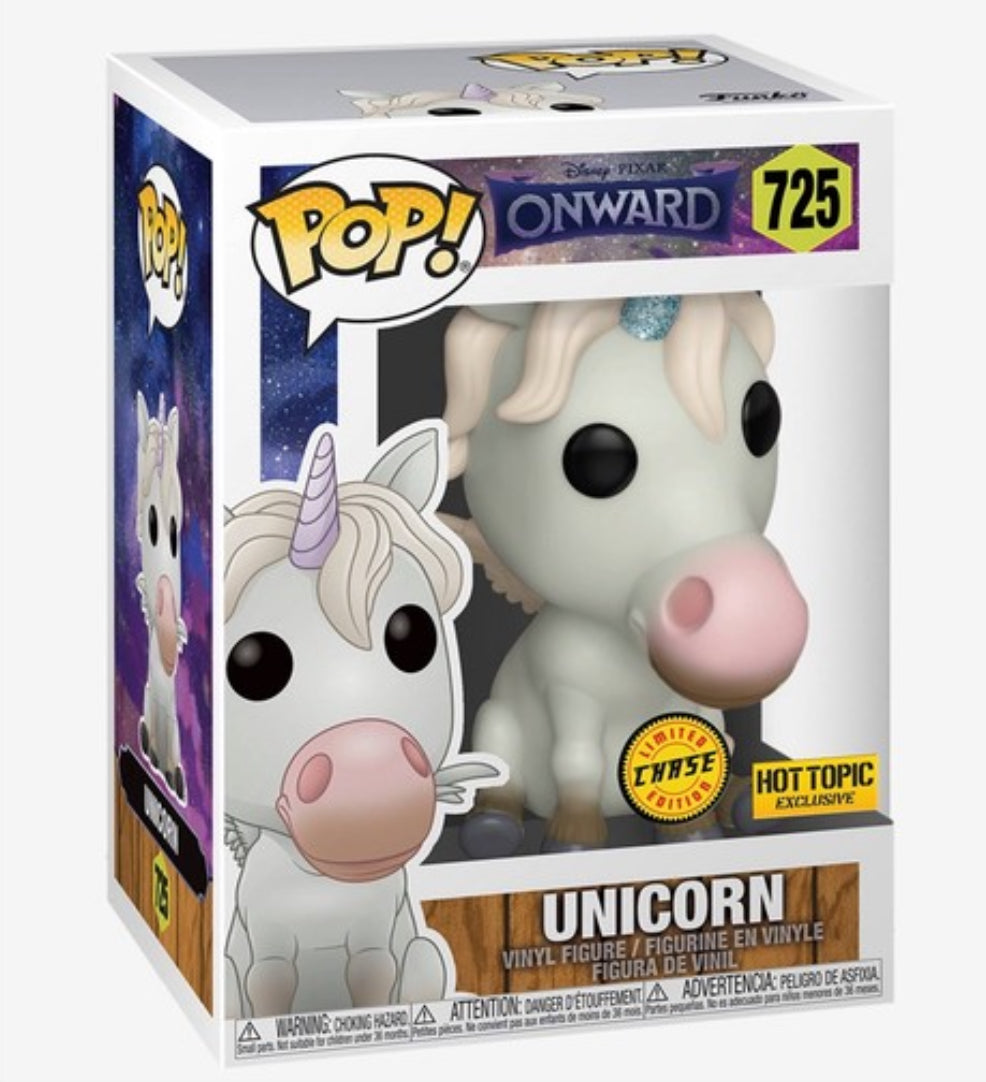 Funko Pop! Disney Pixar Onward : Unicorn 725 CHASE Hot Topic Exclusive + Pop Protector