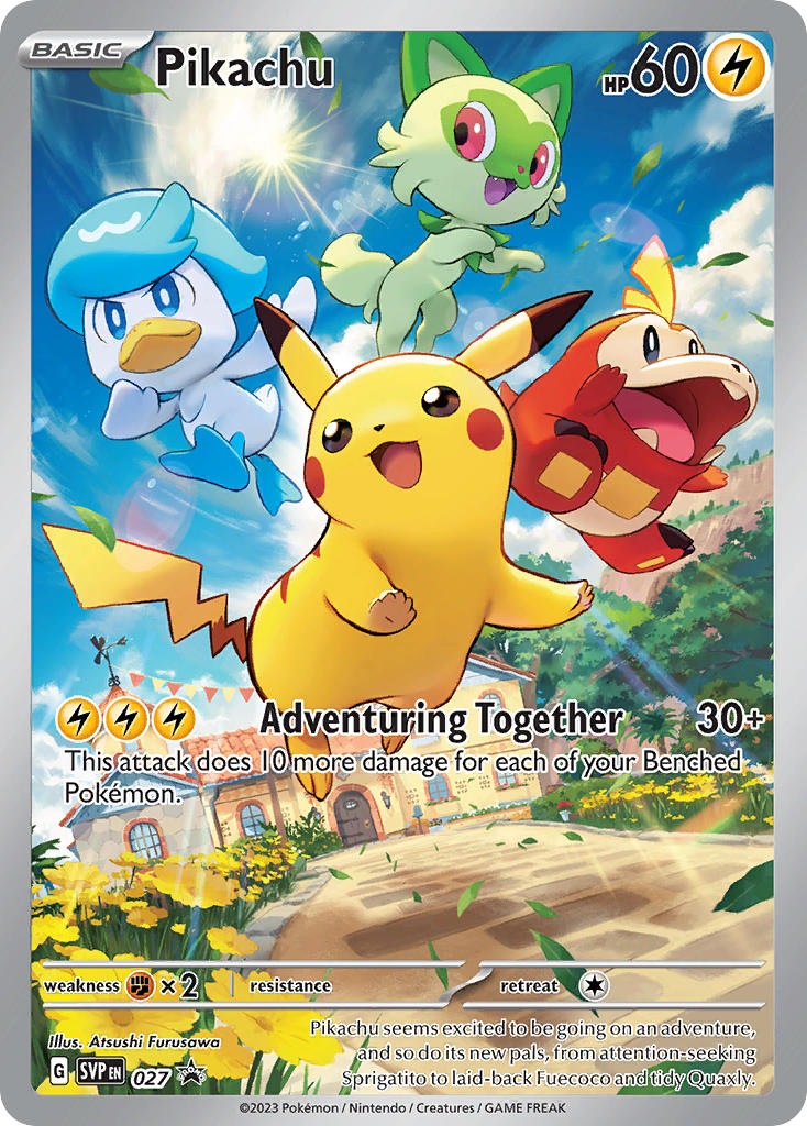 Pokemon TCG! Pikachu 2023 SVP Black Star Promo #027