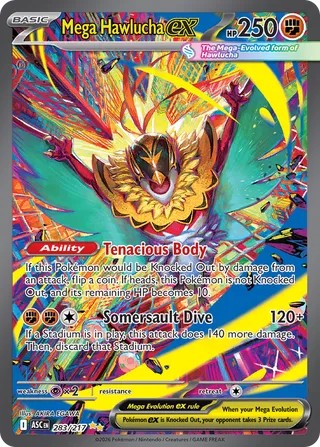 Pokemon TCG! Mega Hawlucha ex 2026 Ascended Heroes #283/217 Special Illustration Rare Near Mint