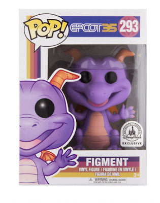 Funko Pop! Epcot 35th Anniversary Figment 293 Disney Parks Authentic Original Exclusive (VAULTED) + Free Protector