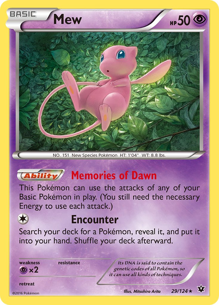 Pokemon TCG! Mew 2016 Fates Collide #29/124 Holo