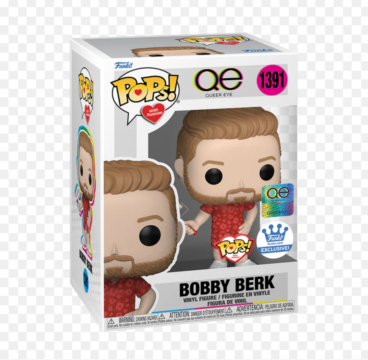 Funko Pop! Queer Eye Bobby Berk 1391 Pops with Purpose Funko Shop Exclusive + Free Protector