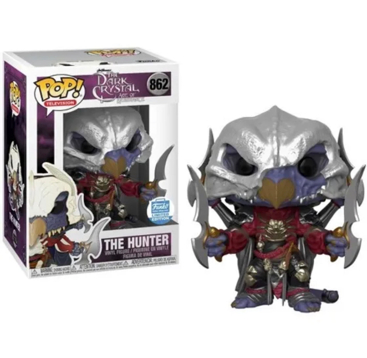 Funko Pop! Jim Henson’s: The Dark Crystal Age of Resistance - The Hunter 862 (silver mask) Funko Shop Exclusive + Free Protector (VAULTED)
