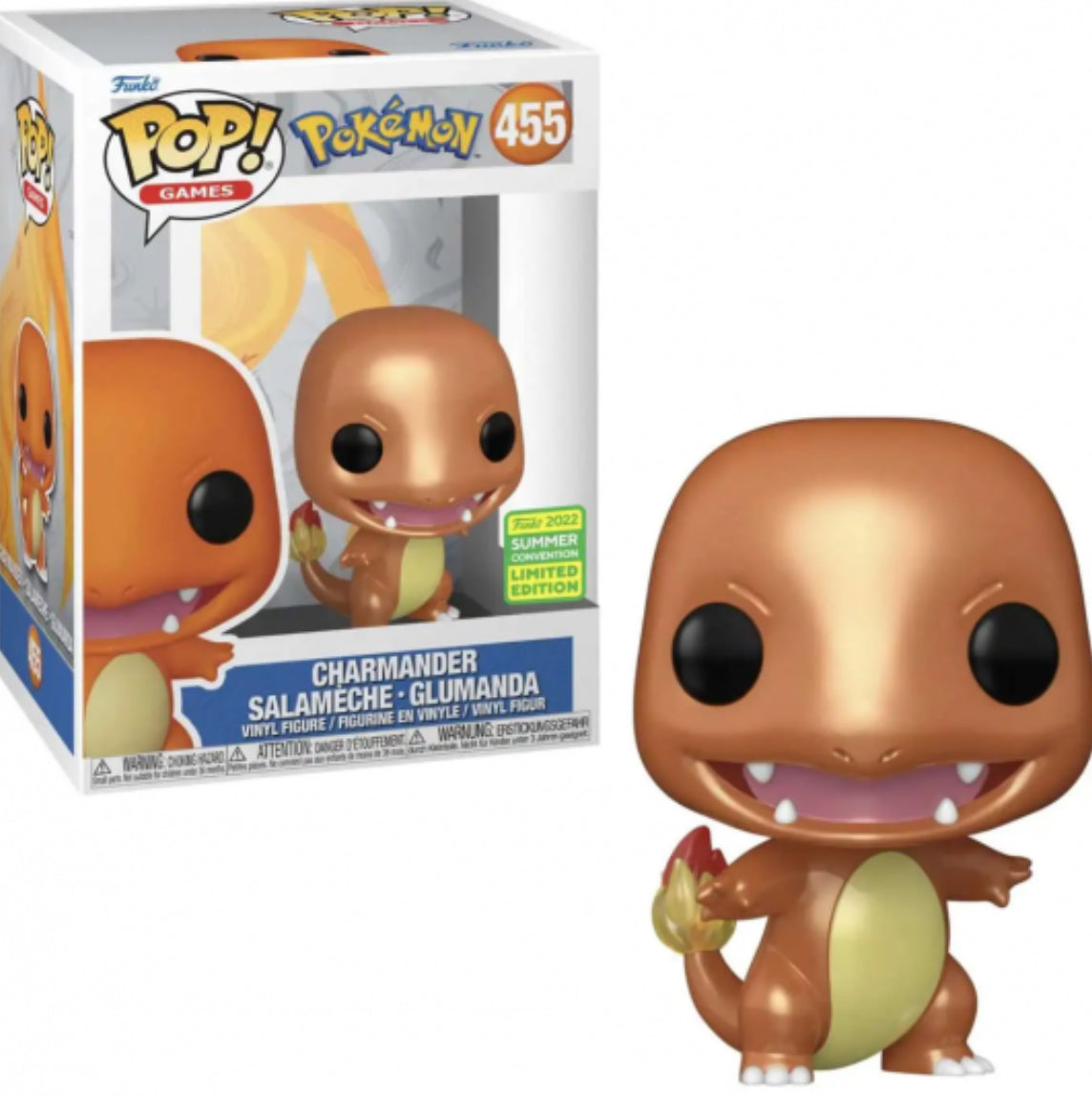 Funko Pop! Pokemon Charmander 455 Funko 2022 Summer Convention Exclusive + Pop Protector
