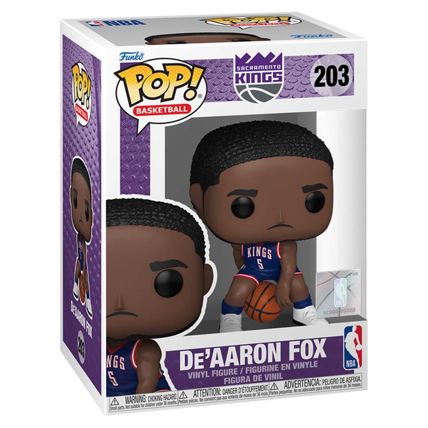 Funko Pop! NBA : Sacramento Kings - De’Aaron Fox 203 + Pop Protector