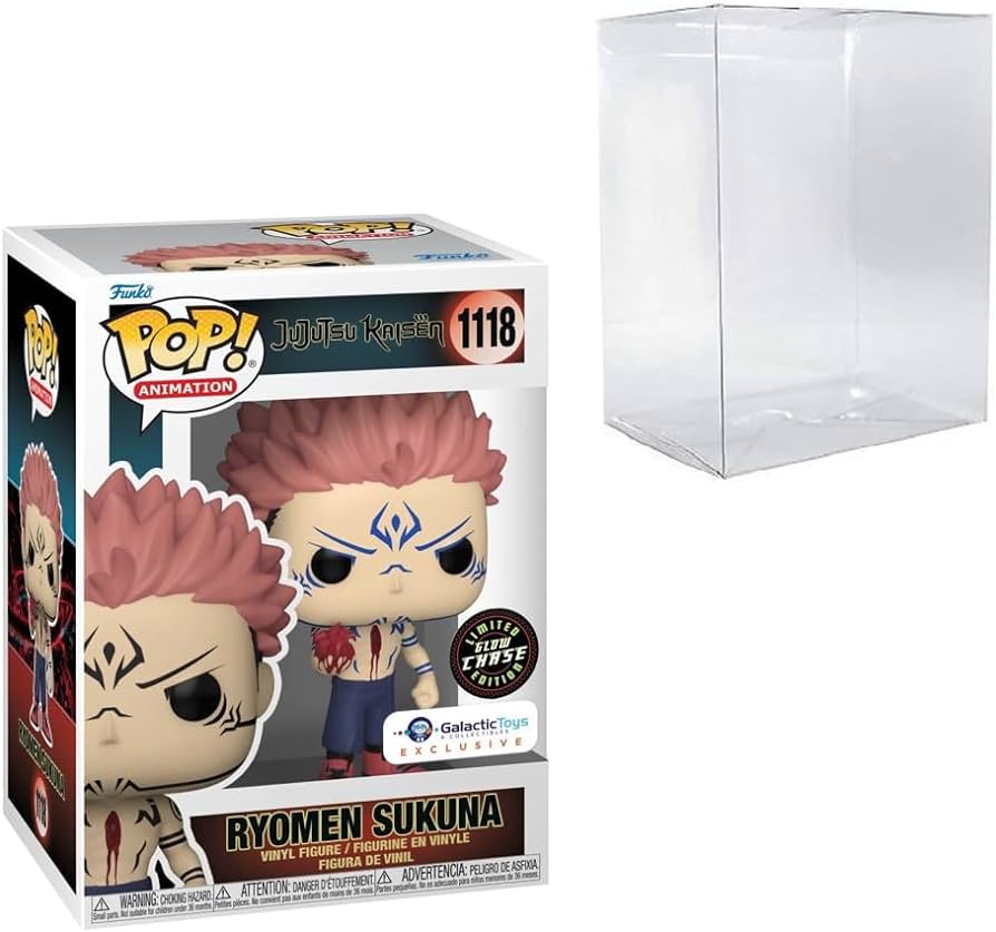 Funko Pop! JJK Jujutsu Kaisen Ryomen Sukuna 1118 GLOW CHASE Galactic Toys Exclusive + Free Protector
