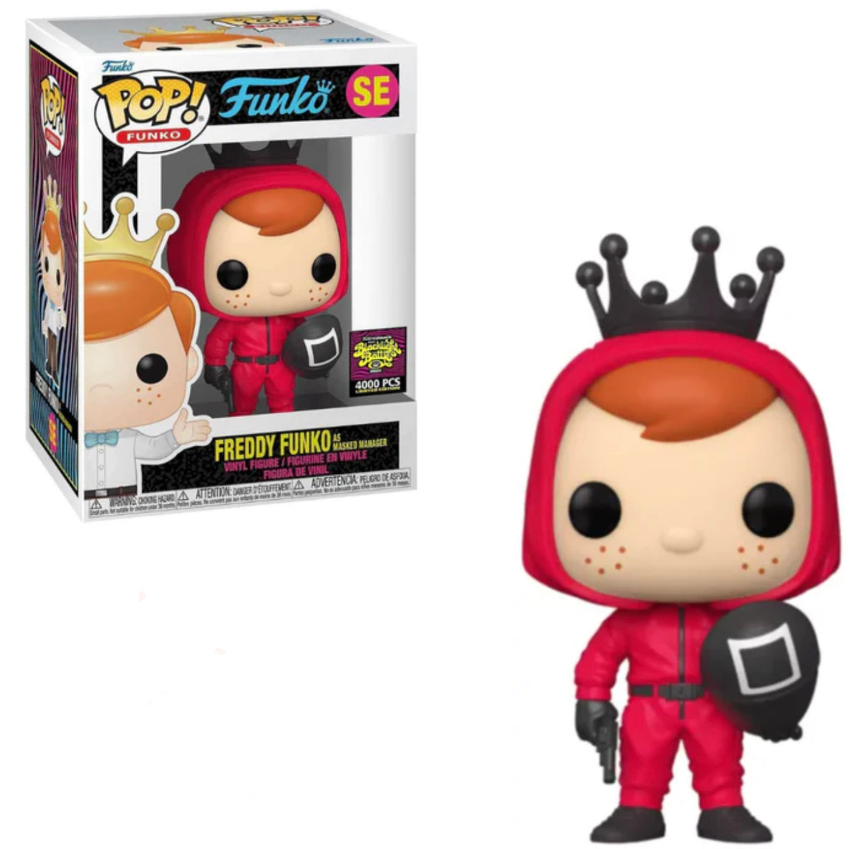 Funko Pop! Netflix Squid Game Funko SE - Freddy Funko as Square Masked Manager 4000 PCS Limited Edition + Free Protector