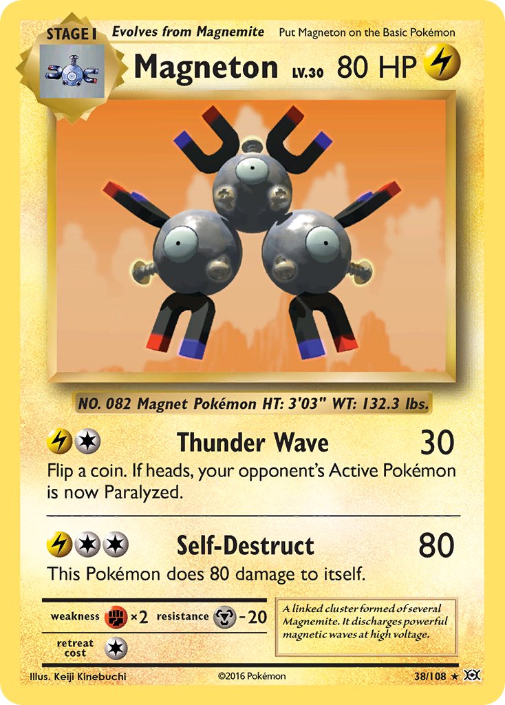 Pokemon TCG! Magneton 2016 Evolutions #38/108 Holo