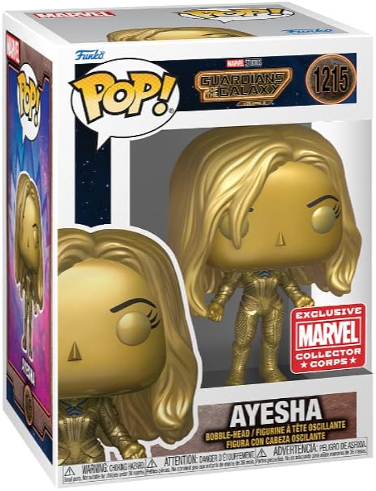 Funko Pop! Marvel Studios Guardians of the Galaxy Volume 3 - Ayesha 1215 Marvel Collector Corps Exclusive + Free Protector