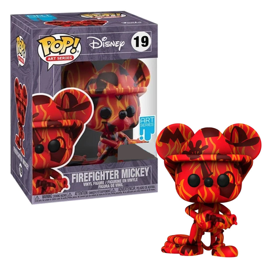 Funko Pop! Art Series Disney Firefighter Mickey 19 Walmart Exclusive + Free Protector