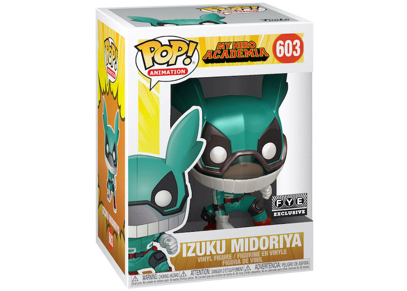 Funko Pop! My Hero Academia - Izuku Midoriya 603 Metallic FYE Exclusive Figure + Pop Protector