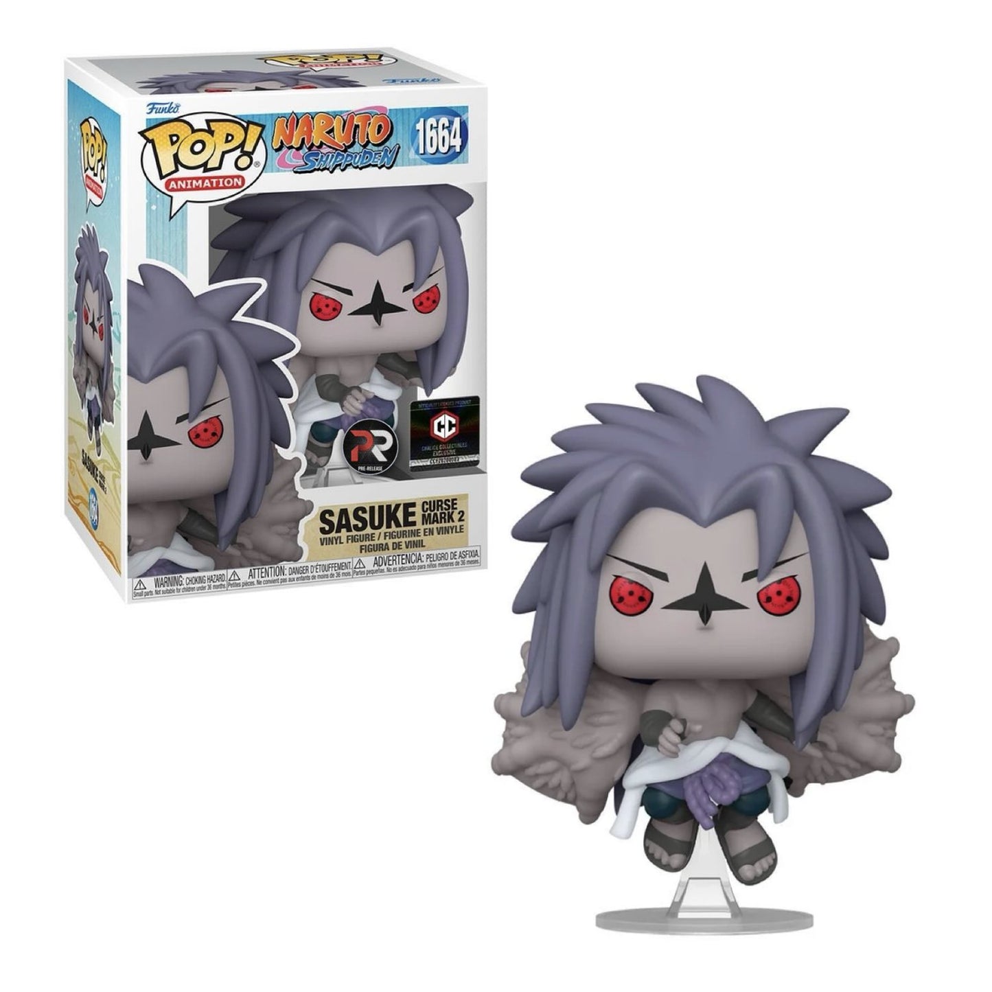 Funko Pop! Naruto Shippuden - Sasuke Curse Mark 2 1664 Pre-Release Chalice Collectibles Exclusive + Free Protector