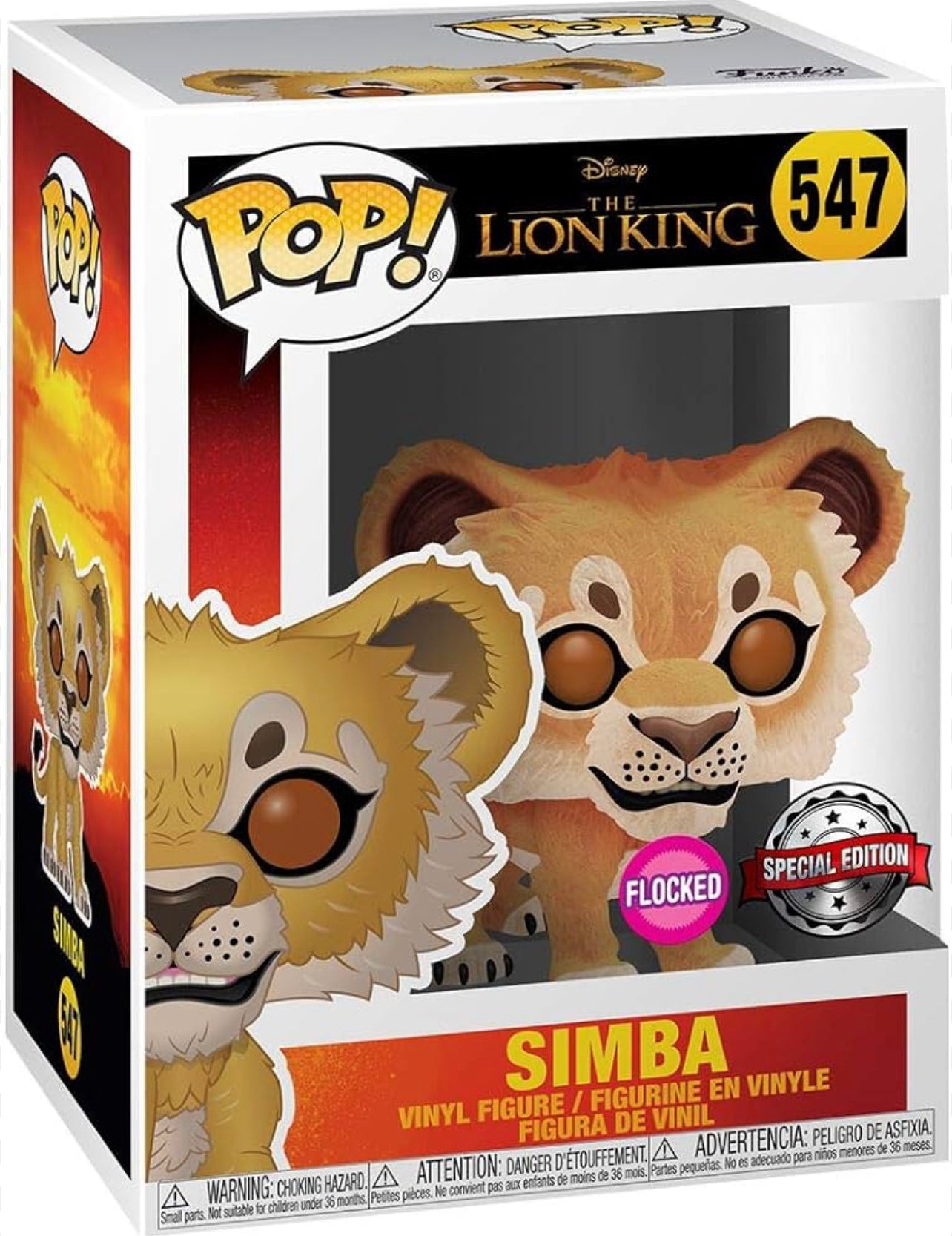 Funko Pop! Disney The Lion King Simba 547 Flocked Special Edition + Free Protector