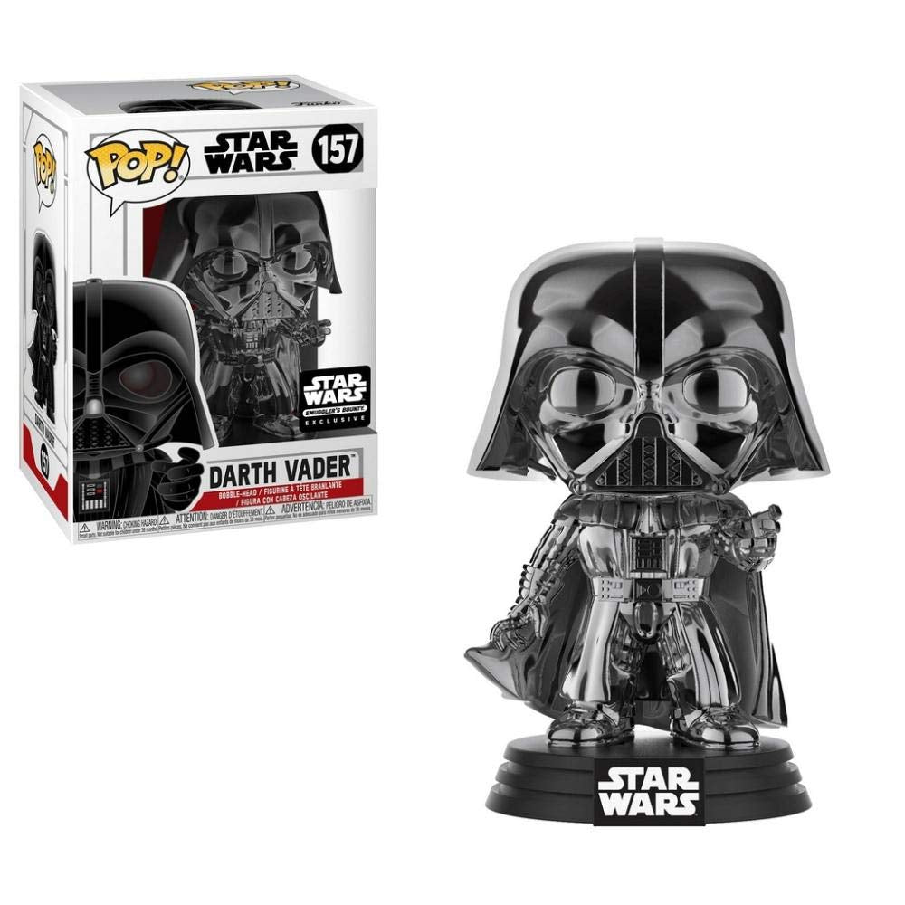 Funko Pop! Star Wars : Darth Vader (Black Chrome) 157 Smuggler’s Bounty Exclusive (VAULTED) + Pop Protector