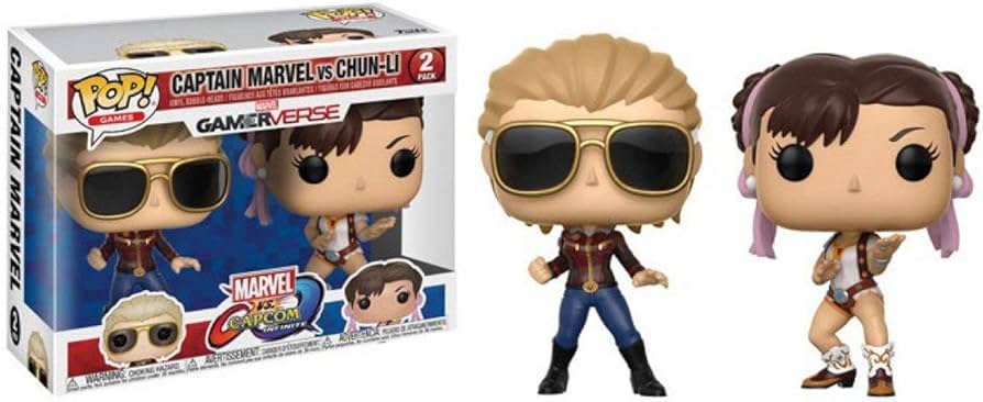 SALE!!! Funko Pop! Marvel vs. Capcom Infinite Captain Marvel vs Chun-Li (VAULTED) 2 Pack
