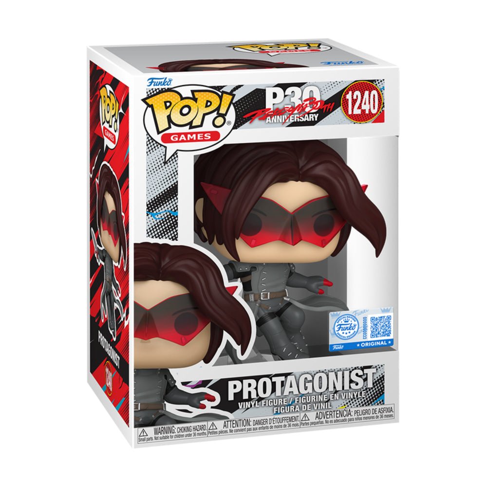 Funko Pop! Persona5 30th Anniversary - Protagonist 1240 Funko Special Edition Figure + Pop Protector