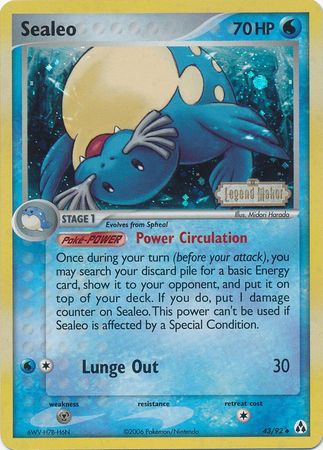 Pokemon TCG! Sealeo 2006 EX Legend Maker #43/92 Reverse Holo