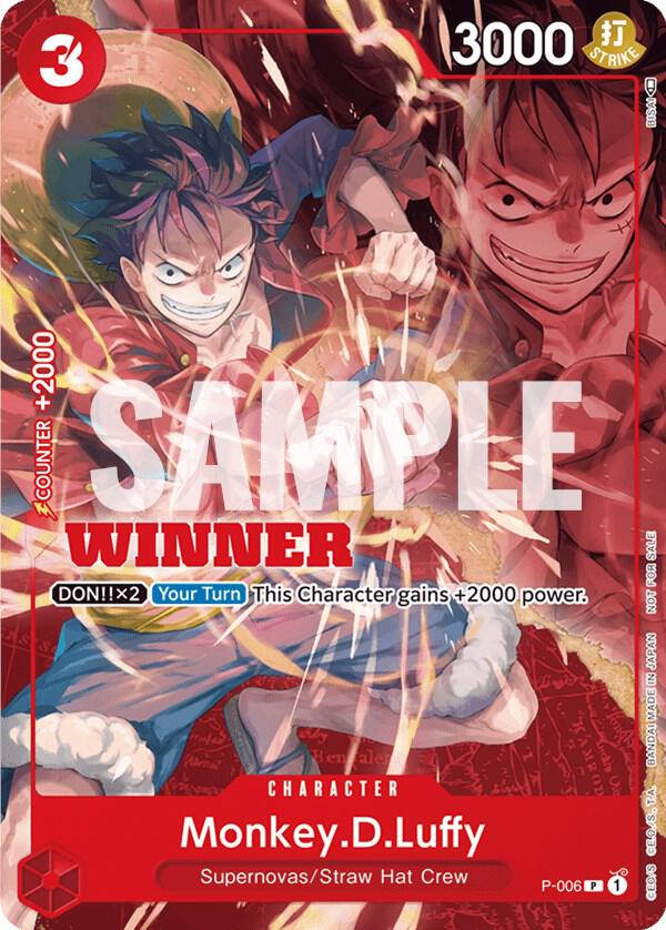 One Piece TCG! Monkey.D.Luffy - P-006 (Winner Pack Vol. 1) - One Piece Promotion Cards (OP-PR)