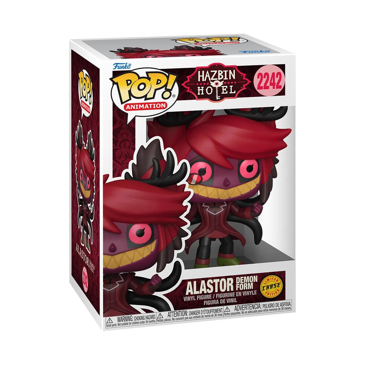 (PRE-ORDER) Hazbin Hotel Alastor Funko Pop! Vinyl Figure #2242 Chase Demon Form + Pop Protector