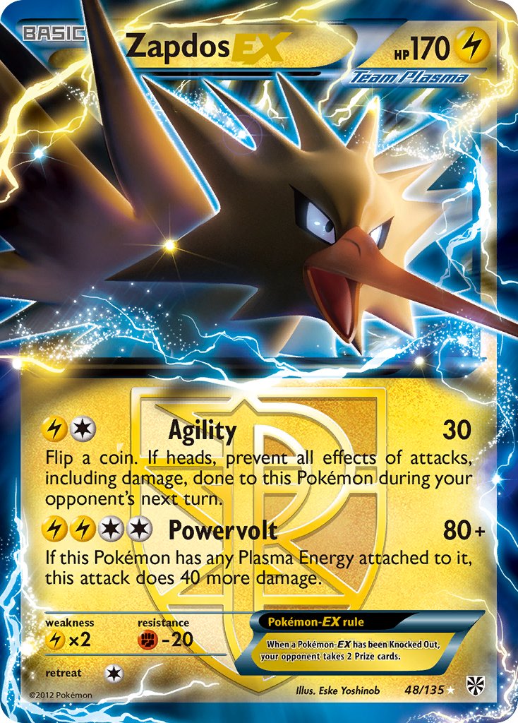 Pokemon TCG! Zapdos EX 2013 Plasma Storm #48/135 Ultra Rare