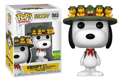 Funko Pop! Snoopy with Beagle Scouts 1553 Funko 2024 Summer Convention Exclusive Figure + Pop Protector
