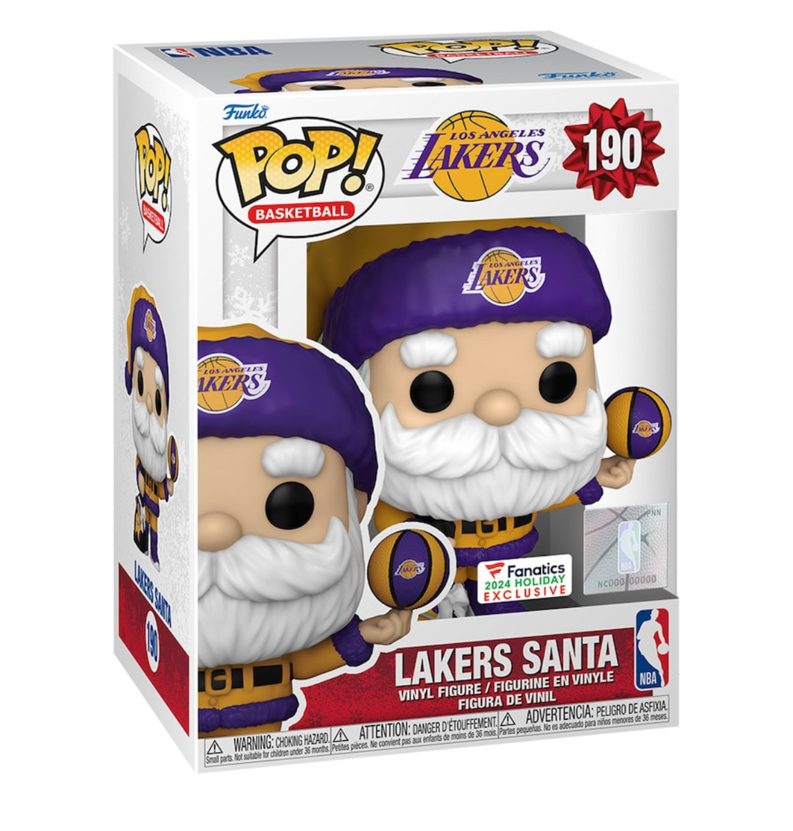 Funko Pop! NBA Los Angeles Lakers : Lakers Santa 190 + Pop Protector