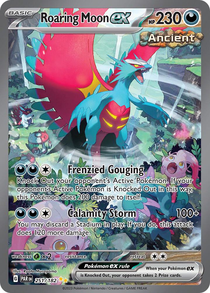 Pokemon TCG! Roaring Moon ex - 251/182 - SV04: Paradox Rift (PAR)