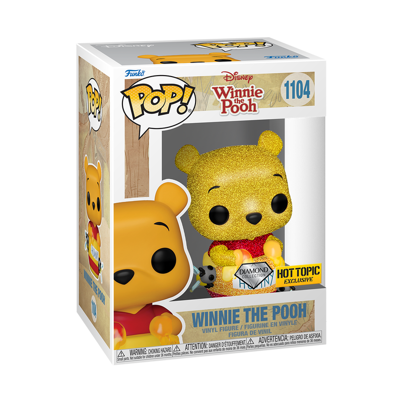 Funko Pop! Disney Winnie the Pooh 252 Diamond Hot Topic Exclusive + Free Protector