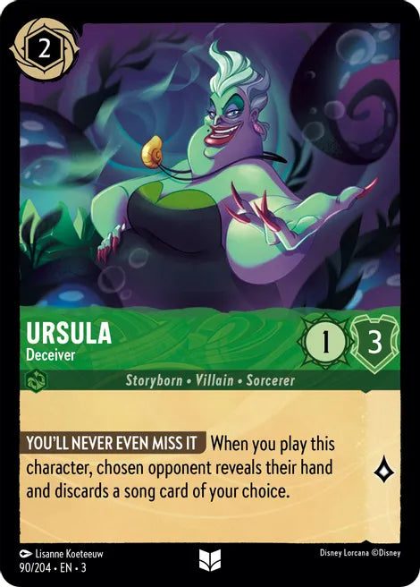 90 Ursula - Deceiver Disney Lorcana Into the Inklands Uncommon TCG CARD