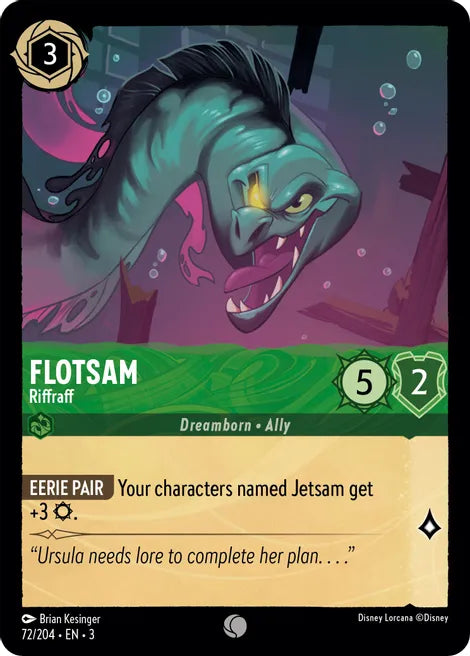 72 Flotsam - Riffraff Disney Lorcana Into the Inklands FOIL TCG CARD