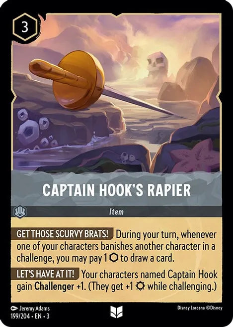 199 Captain Hook's Rapier Disney Lorcana Into the Inklands Uncommon TCG CARD