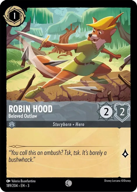 189 Robin Hood - Beloved Outlaw Disney Lorcana Into the Inklands Common TCG CARD