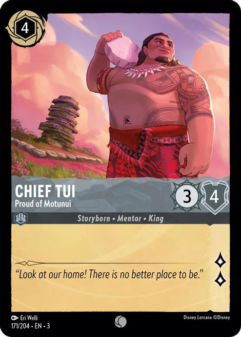 171 Chief Tui - Proud of Motunui Disney Lorcana Into the Inklands Common TCG CARD