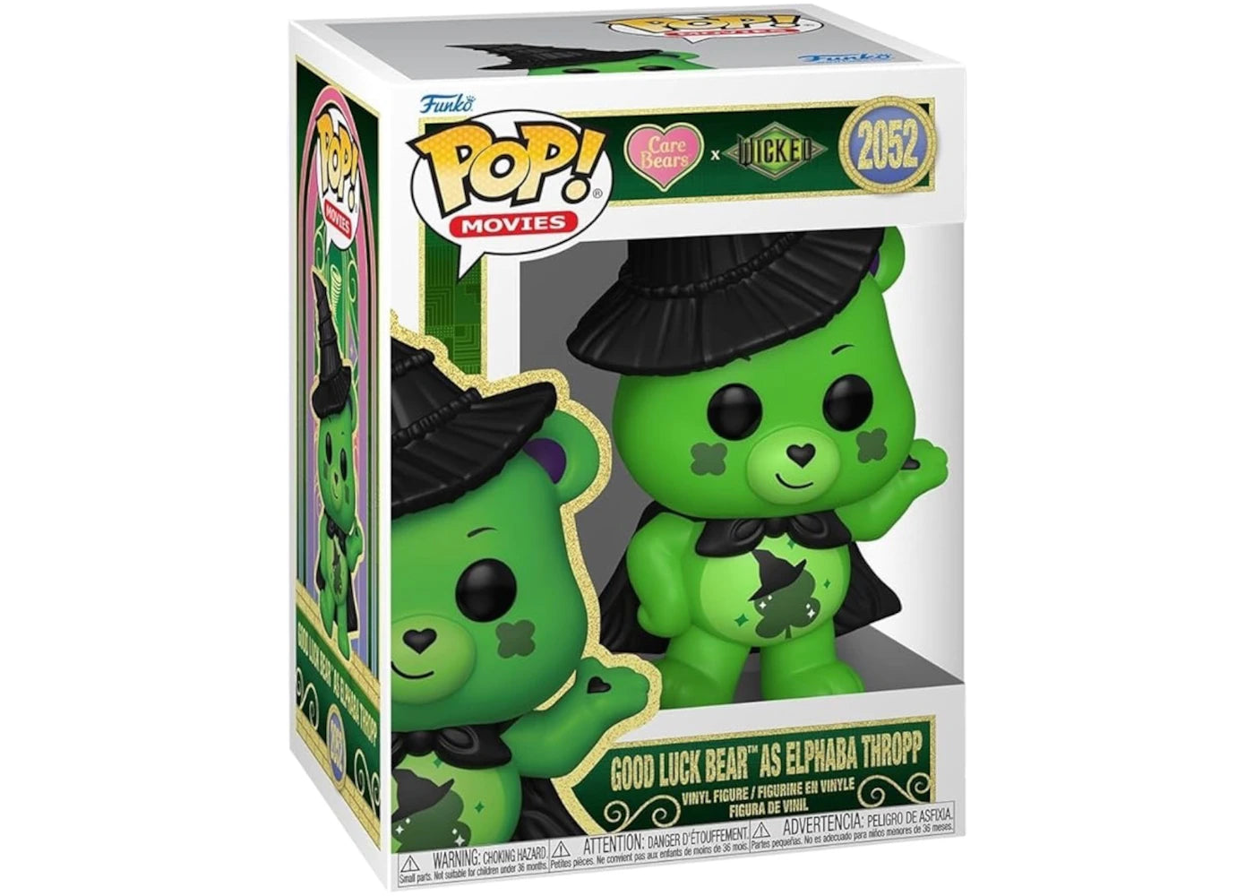 Funko Pop! Care Bears x Wicked - Good Luck Bear as Elphaba Thropp 2052 Figure + Pop Protector