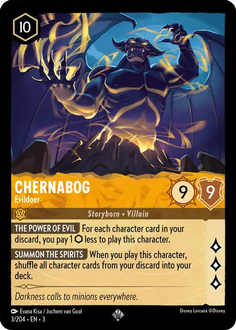 3 Chernabog - Evildoer Disney Lorcana Into the Inklands SUPER RARE TCG CARD