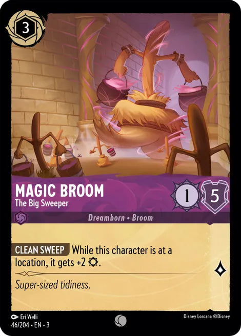 46 Magic Broom - The Big Sweeper Disney Lorcana Into the Inklands Common