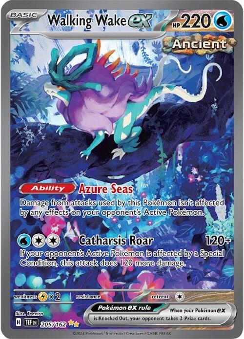 Pokemon TCG! Walking Wake ex - 205/162 - SV05: Temporal Forces (TEF)