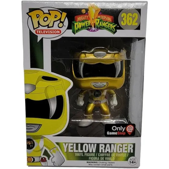 Funko Pop! Mighty Morphin Power Rangers - Yellow Ranger (Metallic) 362 GameStop Exclusive (VAULTED) + Free Protector