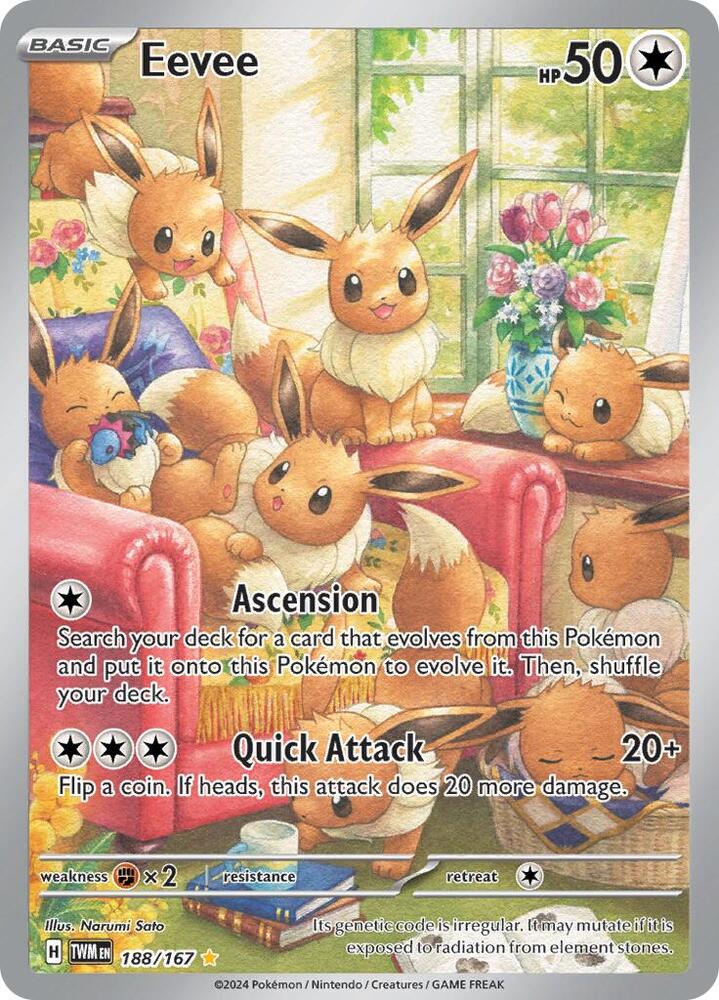 Pokemon TCG! Eevee - 188/167 - SV06: Twilight Masquerade (TWM)