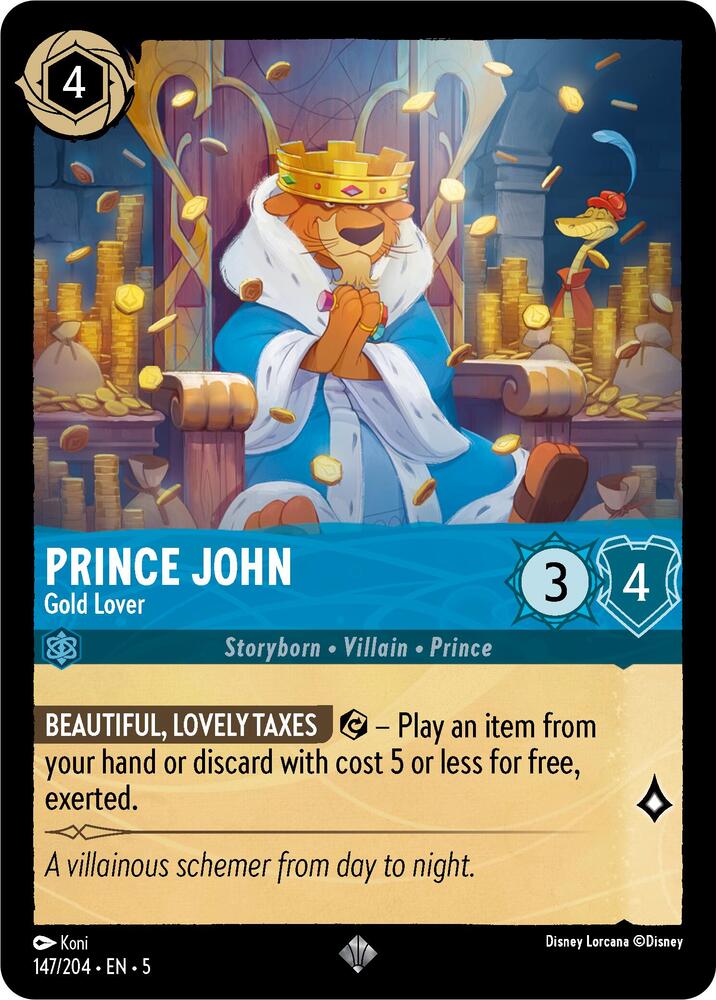 Disney Lorcana - Prince John - Gold Lover - Shimmering Skies (5)