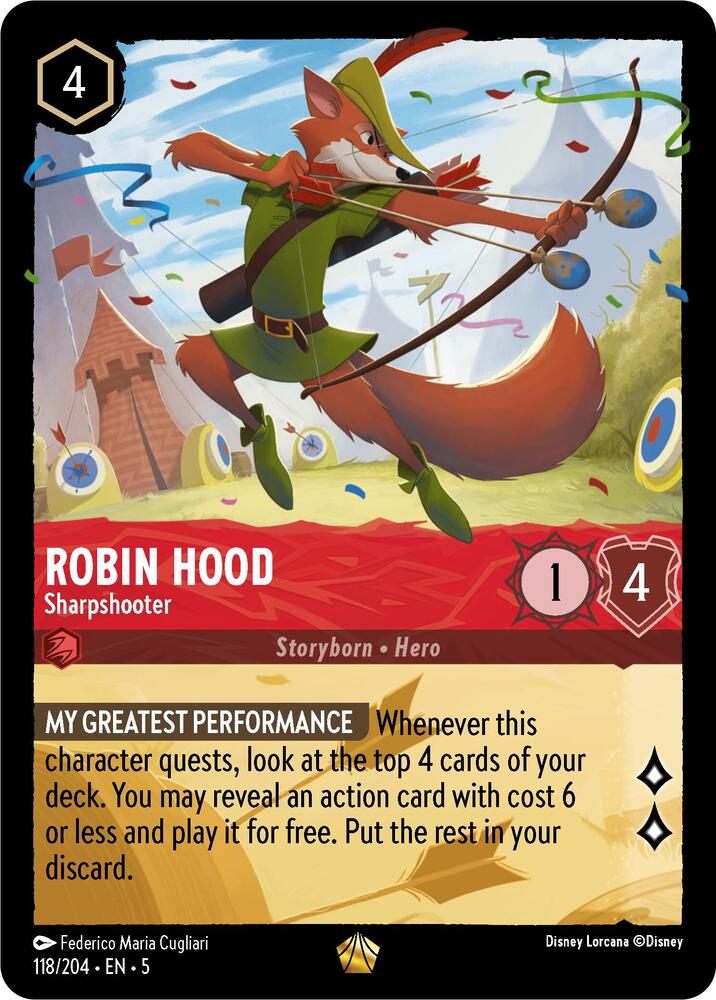 Disney Lorcana -Robin Hood - Sharpshooter - Shimmering Skies (5)