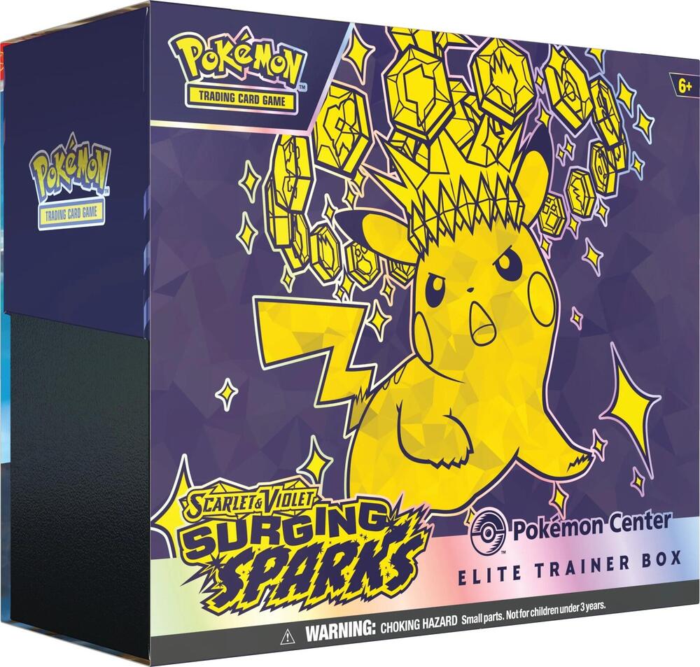 Pokemon TCG! Surging Sparks Pokemon Center Elite Trainer Box (Exclusive) - SV08: Surging Sparks (SSP)