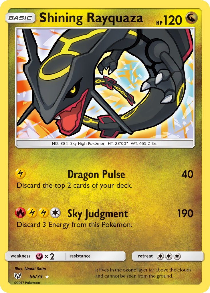 Pokemon TCG! Shining Rayquaza 2017 Shining Legends #56/73 Holo