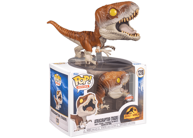 Funko Pop! Jurassic World : Atrociraptor (Tiger) 1218 Special Edition + Pop Protector